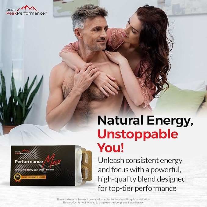 Masculinity Maximiser Supplement for Men – Energy, Endurance & Stamina Support for Improved Performance with Horny Goat Weed, Ashwagandha, Tongkat Ali & Maca – 10 Capsules