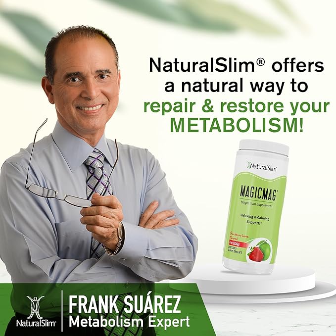 NaturalSlim Magicmag Pure Magnesium Citrate Powder – Stress, Constipation, Muscle, and Heart Support | Natural Strawberry & Lime Flavored Magnesium Supplement - 8oz Drink Mix (3 Pack)