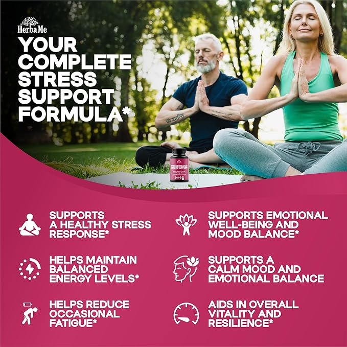 Cortisol Manager Supplement and Balance Mood with Ashwagandha & L-Tyrosine, 120 Capsules, Helps Maintain Healthy Energy Levels and Stress Relief, Fatigue Reducer Pills
