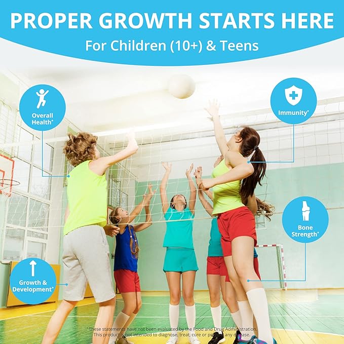 NuBest Doctor Plus - Bone Strength Supplement for Increased Development, Brain Growth, Boost Immunity with Calcium, Vitamin D3, K2, and Herbs for Age 10+ | 60 Capsules | 1 Month Supply