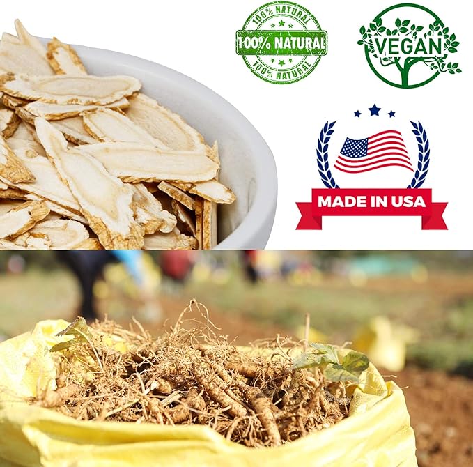 2 Boxes of American Ginseng Slices from Wisconsin,American Wisconsin Ginseng Slices Root for Tea, Energy for Men Women Mental Health Boosts Immunity, Gluten Free, Long Strip 2Boxes of 4oz, 8oz