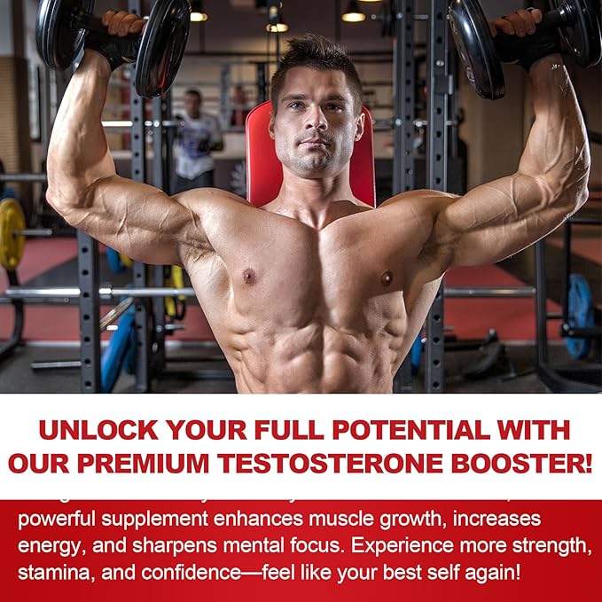 Testosterone Supplement for Men - Testosterone Booster for Men, 4X Strength Male Enhancing Supplement with Turkesterone, Zinc, Ashwagandha, Maca Root for Workout, Muscle Builder, Energy - 60 Capsules