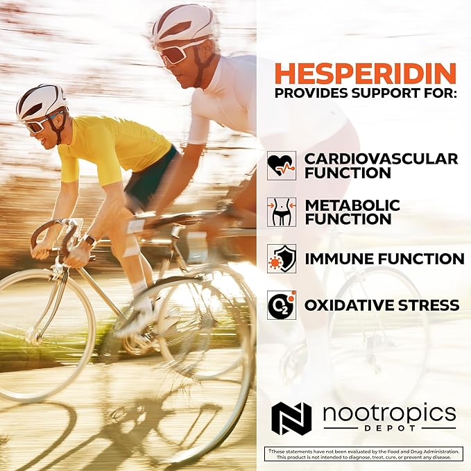 Nootropics Depot Hesperidin Capsules | 500mg | 180 Count | 90% Extract | Citrus aurantium | Supports Metabolic Function + Cardiovascular Health