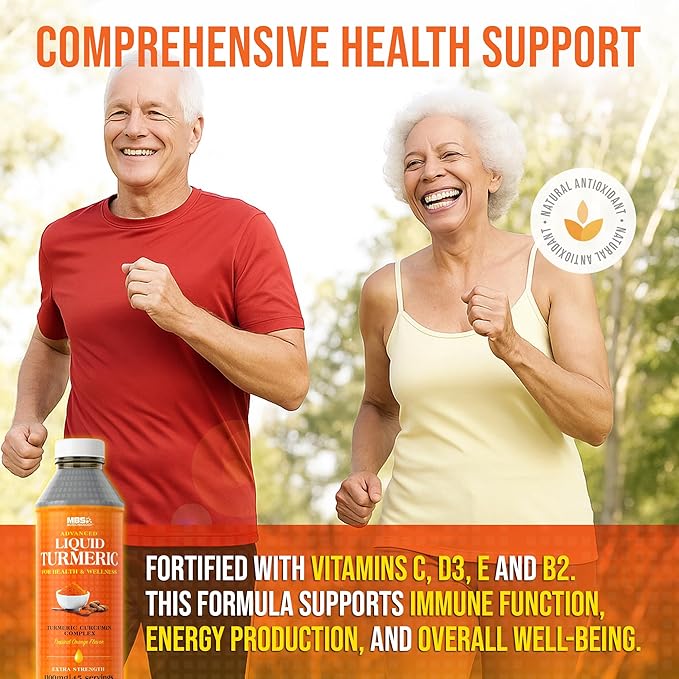 Advanced Liquid Turmeric – High Absorption Curcumin with Black Pepper & Vitamin D3 for Maximum Bioavailability – Joint, Inflammation & Immune Support – 20 fl oz