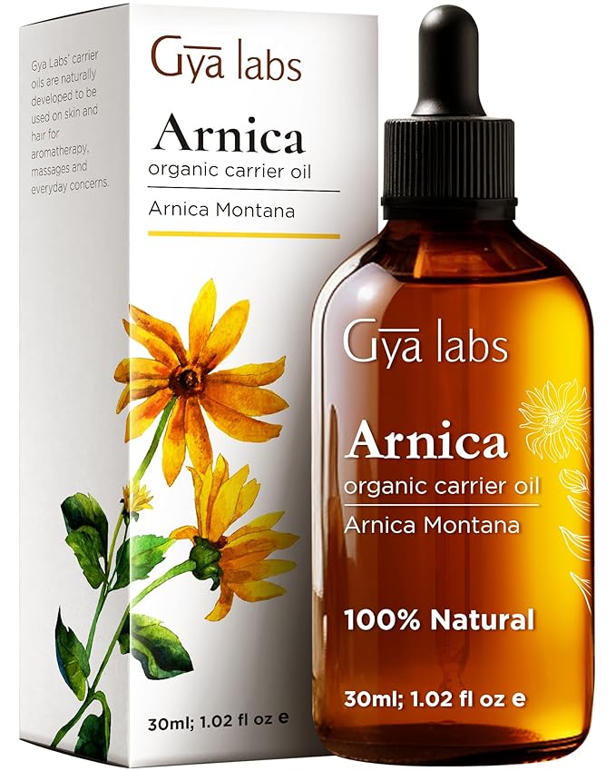 Gya Labs Organic Arnica Oil - 100% Pure Natural Arnica Carrier Oil for Skin, Massage, Aromatherapy & Soothing (1 Fl Oz)