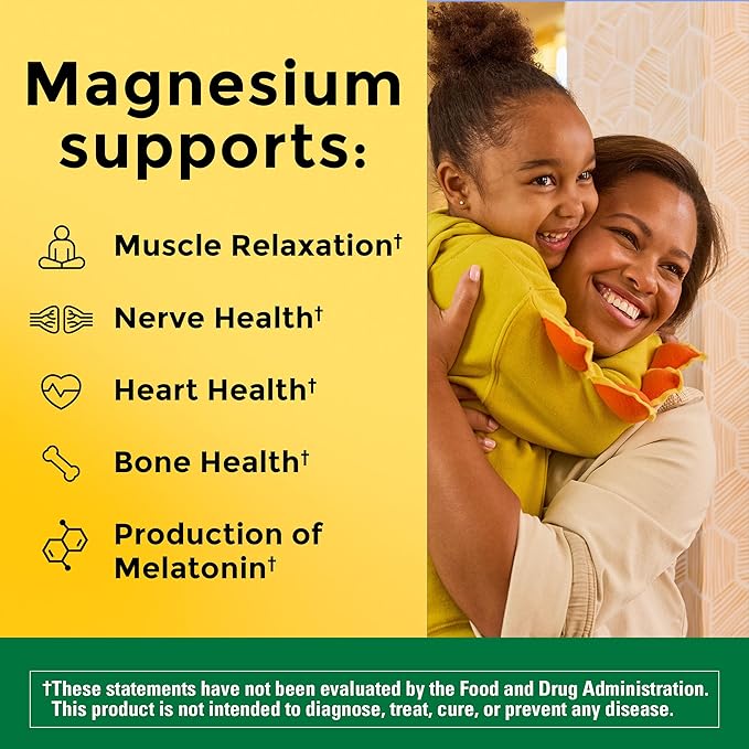 Nature Made High Absorption Magnesium Complex Soft Chews, Magnesium Supplement for Muscle, Heart, Bone Support, Magnesium Citrate & Malate Blend 250 mg per Serving, 40 Vegetarian Chews, 20 Day Supply