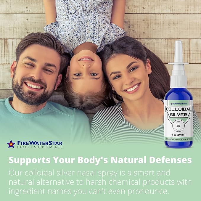 FWS Colloidal Silver Nasal Spray - 2oz - Ultra Fine Silver Mist - 50 ppm - 99.99% Purity - Sinus Relief - Helps with Dry, Irritated, Stuffy Nose - Immune System Support - for Adults and Teens