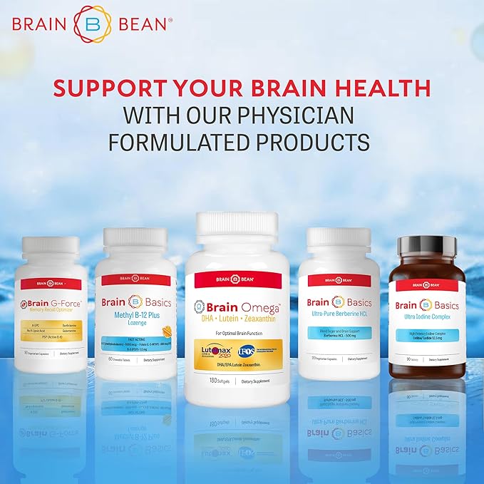 Brain Omega with Lutein and Zeaxanthin โ Omega 3 Supplement for Brain, Heart & Eye Health โ 460 mg DHA, 90 mg EPA, Lutein and Zeaxanthin Supplements โ 180 Softgels (90 Servings)