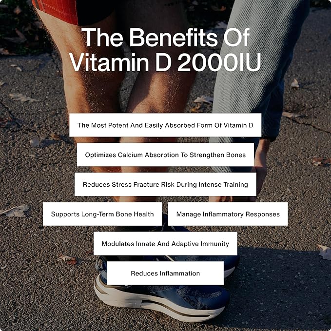 Momentous Vitamin D3 Supplement - 2,000 IU Capsules for Foundational Health Support - NSF Certified for Sport - Gluten-Free - 60 Servings