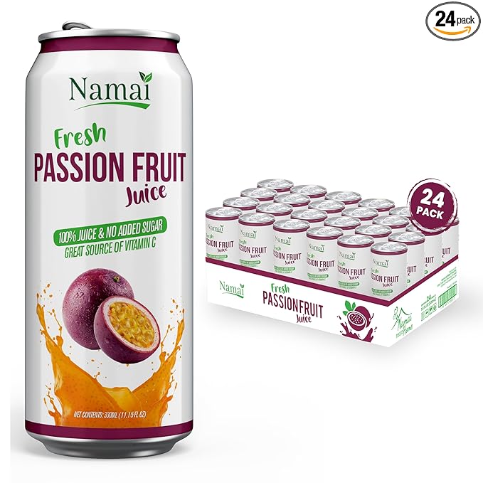 Namai Pure Passion Fruit Juice, No Added Sugar, 24-Pack