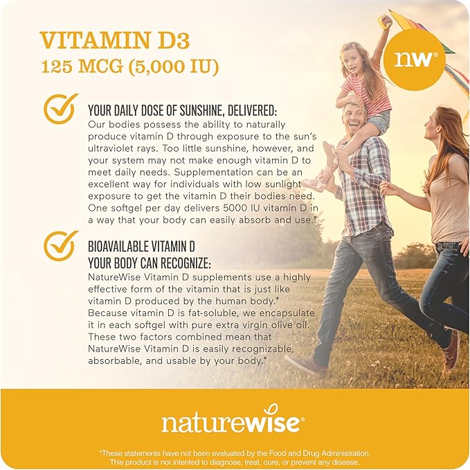 NatureWise Vitamin B12 1,000 mcg 150 Softgels & Vitamin D3 5000iu 360 Mini Softgels for Energy, Mental Clarity, Bone & Muscle Support