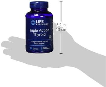 Life Extension Thyroid Support Complex - Thyroid Health Support Supplement with Vitamins A, B, Iodine, Magnesium, L-Tyrosine, Ashwagandha & Ginseng for Energy – Non-GMO, Gluten-Free - 60 Capsules