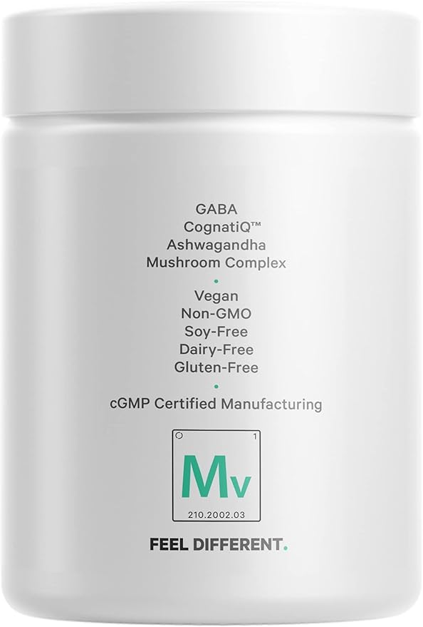 Codeage Meditate Vitamins+ Supplement - CognatiQ, DHH-B, GABA, Ashwagandha, Organic Mushrooms, Blueberries - BDNF Brain Pills and Neuroprotein - Vegan, Non-GMO, Gluten-Free - 60 Capsules