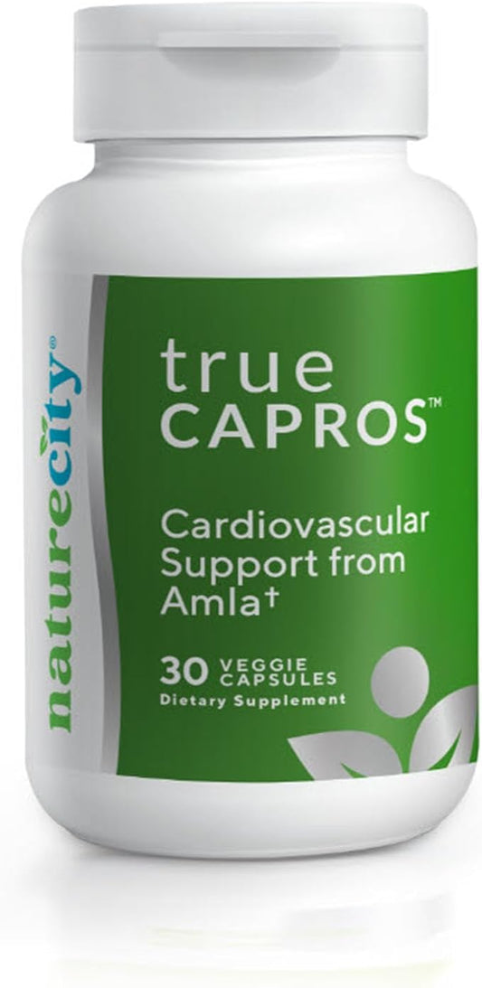 NatureCity True-Capros Amla Fruit Extract Supplement Polyphenol Antioxidant Power Supports Cardiovascular Heart Health (30 Veggie Capsules) Non-GMO Vegan Friendly and Soy Free