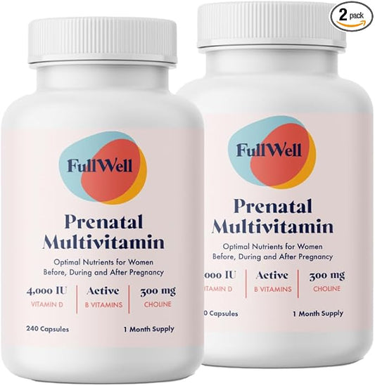 Prenatal Vitamins | Choline, folate, Vitamin D for fetal Growth, Brain Development | 26+ Vital Nutrients | Dietitian-Formulated, OBGYN Recommended, Non-GMO, 3rd Party Tested, 60 Servings