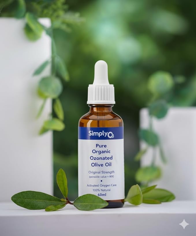Pure Organic Ozonated Olive Oil Orginal Strength 800 Peroxide For Face and Skin Helps In Acne, Anti-Aging, Wrinkles and Rosacea For Sensitive Skin with Made in Spain