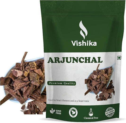 Organic Fresh Arjun Ki Chaal | Arjuna | Arjun Tree | Thella Maddi | Marudha Maram | Tree Bark | Terminalia Arjuna | Traditional Herbal Heart Supplement for Proper Heart Function - 100g