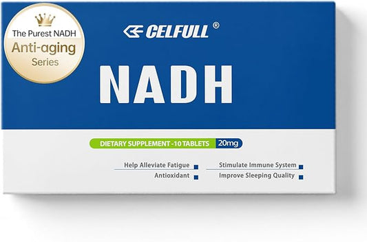 CELFULL NADH Supplement 40mg Enchance NAD+ Supplement for Immune Support Anti-Aging Cell Regeneration Energy & Chronic Fatigue Supplements