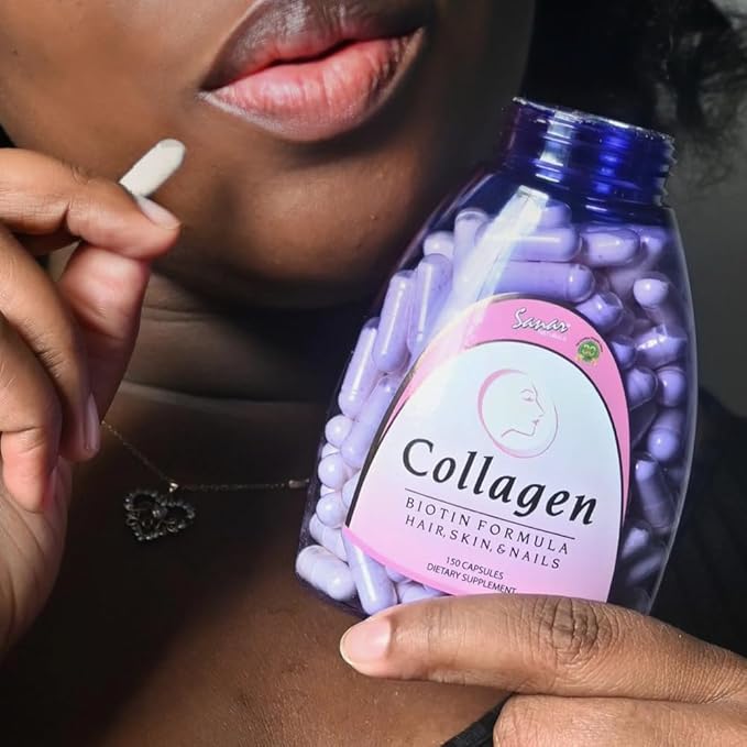 Sanar Naturals Collagen Pills with Biotin, Vitamin C - Supports Healthy Hair, Skin and Nails - Boost Hair Growth & Strong Nails - Collagen Biotin Supplement, 150 Capsules