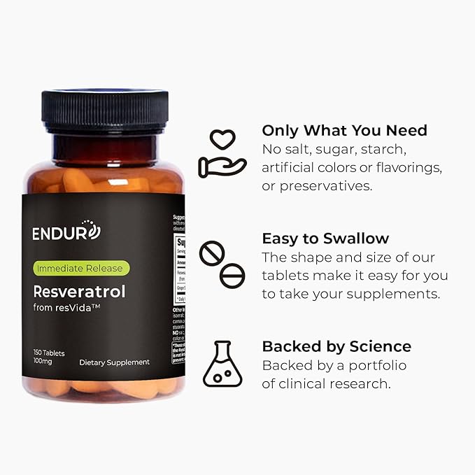 Resveratrol Supplement – Grape Skin Extract - 100mg Trans-Resveratrol Antioxidant - 150 Tablets - Promotes Anti-Aging & Cardiovascular Support Company