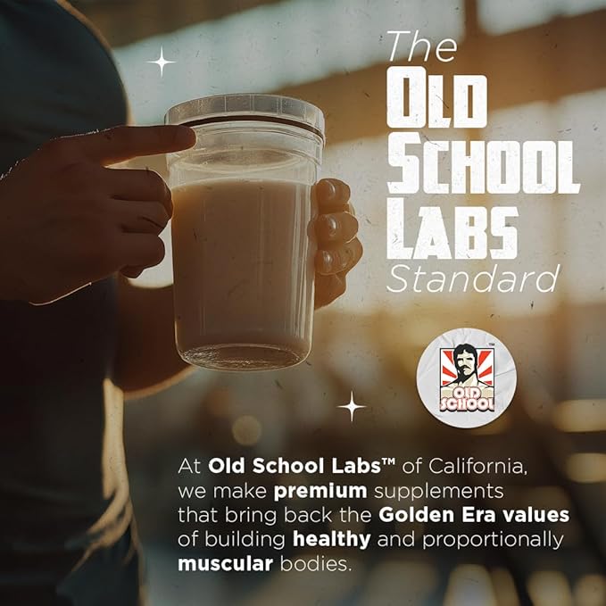 Old School Labs Testosterone Supplement for Men – Shoden® Ashwagandha + Tongkat Ali & Maca Root – Max Potency Test Booster for Muscle, Strength, Drive & Stamina – 120 Veggie Caps