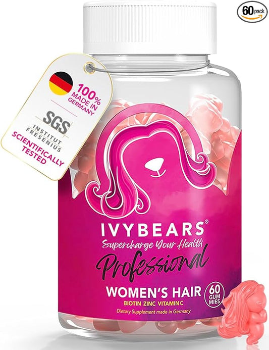 Extra-Strength Premium Women's Hair Gummies - 10x more Biotin, 5,000mcg - Complex Biotin, Collagen, Folic Acid, Keratin for Hair, Skin & Nails - Vegan Hair Growth & Glow - 60 Count, 1 Month Supply