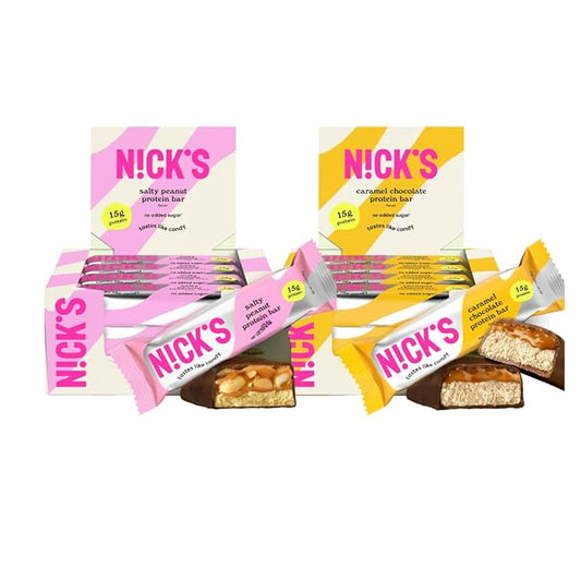 Nick’s Protein Bundle, Salty Peanut, Caramel – 24-Count Box | High Protein, Low Calories, Low Carbs, Keto Friendly, No Added Sugar