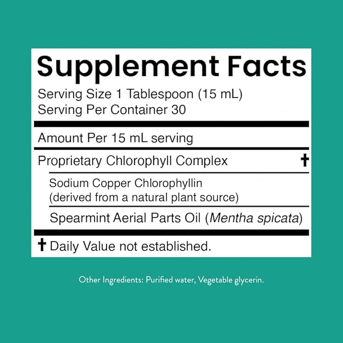 Nature's Sunshine Liquid Chlorophyll Extra Strength - Immunity Support, Detox & Cleanse, Chlorophyll Liquid Drops with Spearmint Oil, Natural Energy Boost, Internal Deodorant - 16 Fl Oz