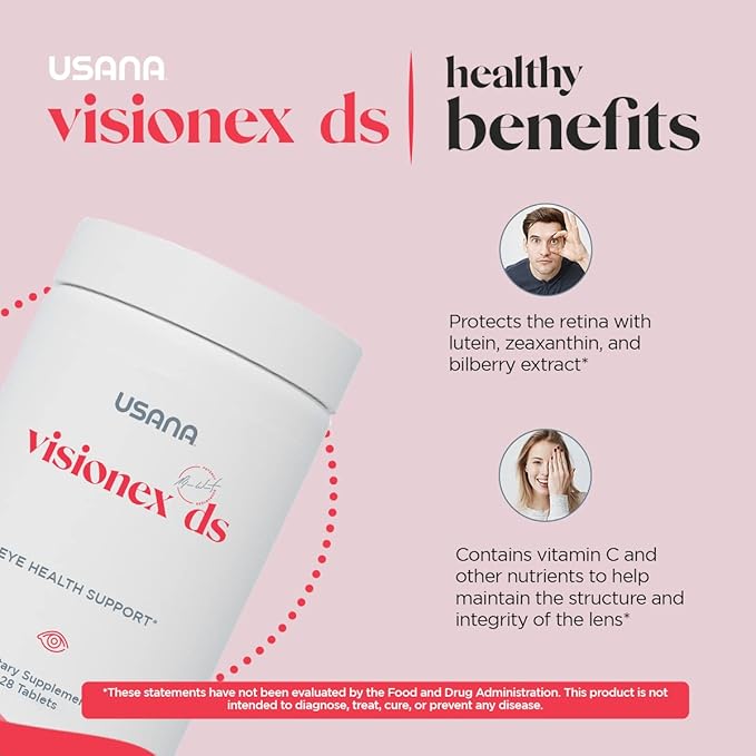 USANA Visionex DS with Lutein Zeaxanthin for Advanced Eye Health and Vision Support* - 28 Tablets - 28 Day Supply