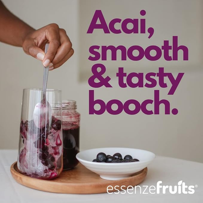 Essenzefruits Acai Kombucha Powder Tea Mix Beverage – Sugar Free, Fermented & Dried - Just Add Water! Probiotics & Prebiotics, Vitamin C - Makes up to 30 Cups (8 Oz, 226g)