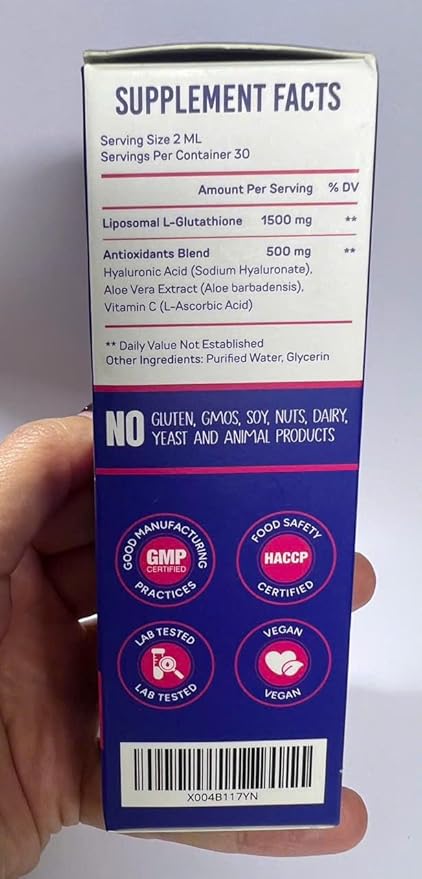 Liposomal Glutathione Liquid Supplement (Pack of 2), 98% Absorption, with Vitamin C, L- Glutathione, 2 Fl Oz per Bottle