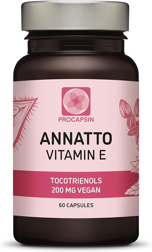 Annatto Tocotrienols Vegan Vitamin E Supplement, Tocopherol Free, Eannatto Capsules Without PAH's and contaminants - Improved from Deltagold - 200mg - Non-GMO & Antioxidant (60)