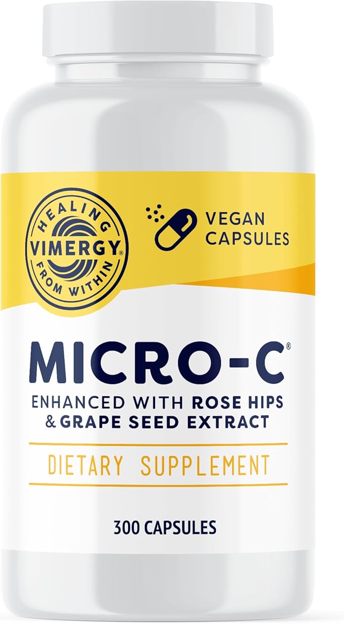 Vimergy Micro-C® Vitamin C Capsules – 500mg per Capsule, Supports Immune Health*, Promotes Collagen Production, Supports Healthy Bones*, Kosher, Vegan & Gluten-Free, Value Size 300 Capsules