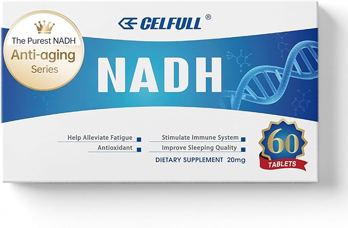 CELFULL NADH Supplement 40mg Enchance NAD+ Supplement for Immune Support Anti-Aging Cell Regeneration Energy & Chronic Fatigue Supplements