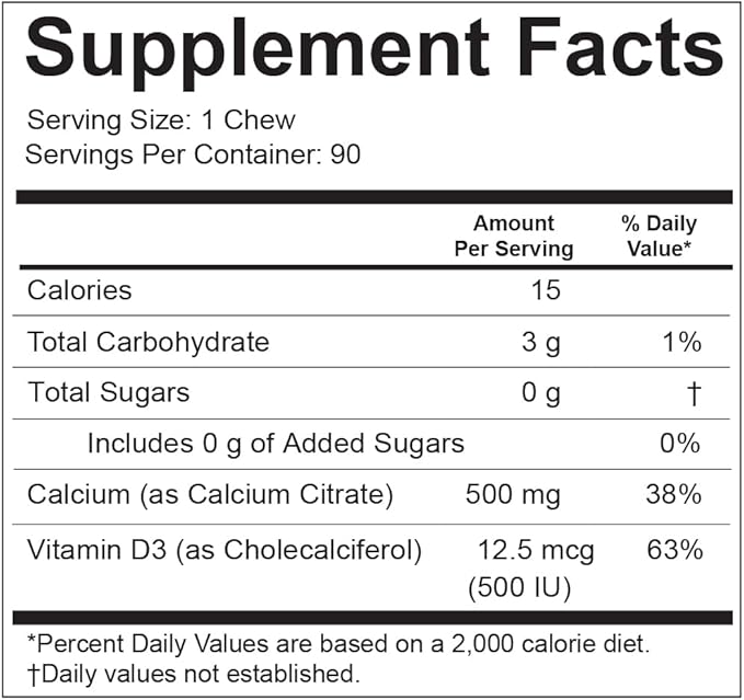 Celebrate Vitamins Bariatric 500mg Calcium Citrate Soft Chews with 500 IU Vitamin D3 – Essential for Gastric Bypass Patients & Bone Health - Sugar & Gluten Free, Fruit (270 Chews)