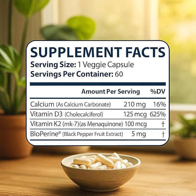 Me First Living Vitamin D3 K2 Supplement Bone and Heart Health Non-GMO Formula 125 MCG Vitamin D3 & 100 MCG Vitamin K2 MK-7 Easy to Swallow Vitamin D & K Complex with Calcium