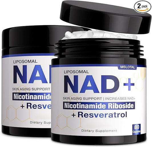 NAD+ Supplement - NAD Nicotinamide Riboside Resveratrol NAD Supplement 1000mg Pure Organic for Women and Men Anti-Aging, Energy, Focus, 160 Capsules