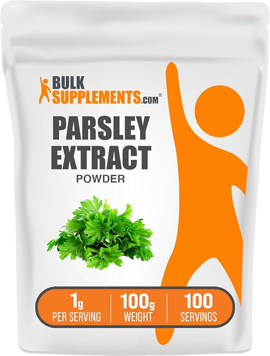 BulkSupplements.com Parsley Extract Powder - Parsley Supplement, Antioxidant Source, Herbal Supplement - Gluten Free, 1g per Serving, 100g (3.5 oz) (Pack of 1)