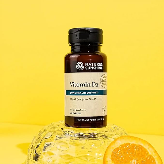 Nature's Sunshine Vitamin D3, 60 Tablets | Supports Bone Health, Contributes to Overall Health, and May Improve Mood