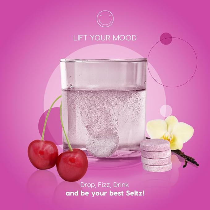 Seltz Lift Your Mood and Soothe Today's Stress Vitamin Effervescent Drinks with L-Theaninine, L-Tryptophan, Saffron, Vitamin D3 and More!