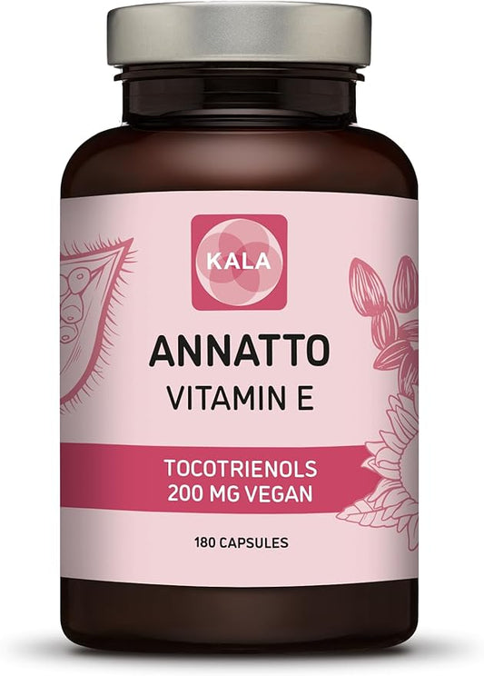 Annatto Tocotrienols Vegan Vitamin E Supplement, Tocopherol Free, Eannatto Capsules Without PAH's and contaminants - Improved from Deltagold - 200mg - Non-GMO & Antioxidant (180)