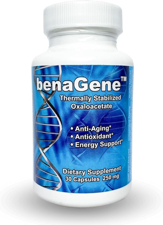 Benagene Oxaloacetate Supplement - Supports Cellular Energy - Thermally Stabilized with Vitamin C - Non-GMO & Vegan - 30 Servings, Once Daily