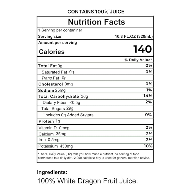 Namai 100% All Natural Pure Dragonfruit Juice, No Added Sugar, No Preservatives, Pack of 24