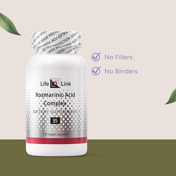 LifeLink Rosmarinic Acid Complex | 120 Capsules | Vegan, Non-GMO, Gluten Free | Antioxidant, Anti-Aging | Made in The USA