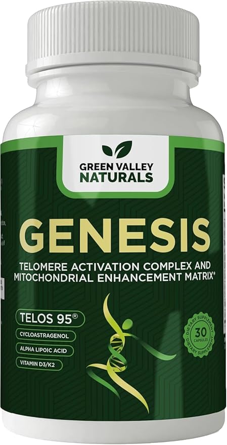 Genesis Telomere Length Supplement – Anti-Aging Formula, Telomere Lengthening Supplements with Astragalus & Vitamins, Supports NAD Pathways, DNA Integrity and Cellular Health