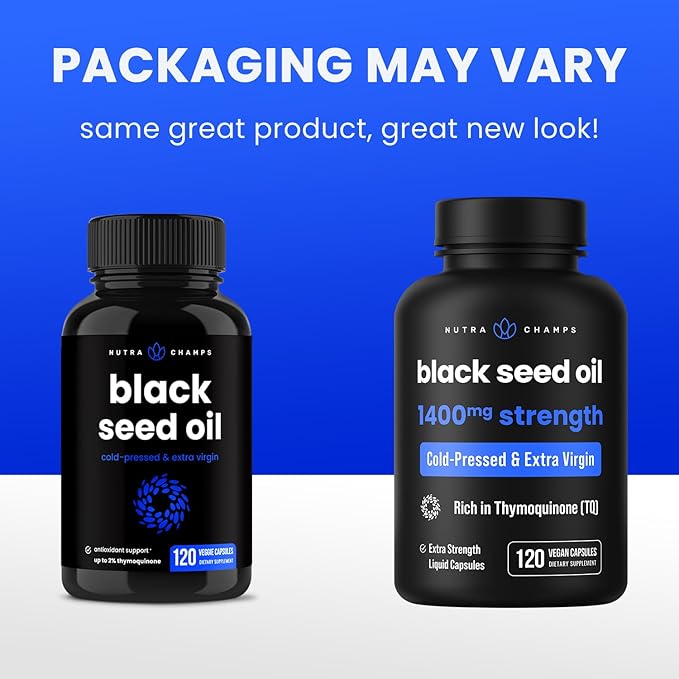 NutraChamps Black Seed Oil Organic Cold Pressed | 120 Vegan Softgel | Virgin Nigella Sativa Pills with Vitamin E & Thymoquinone | Rich in Omega 3 6 9 | Unrefined Black Cumin Seed Oil Capsules