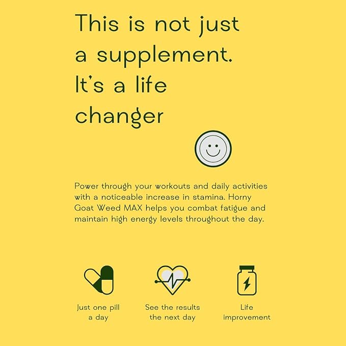 Force, Endurance and Vitality with Horny Goat Weed, Tongkat Ali, Ginseng and Maca Root. Long Lasting Activity Performance Support for Men (10 Capsule Package)