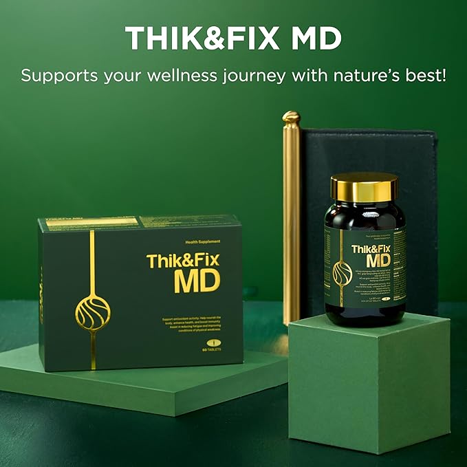 Thik&Fix MD Immune Support Supplement with Natural Herbs, Ginseng Extract & Reishi Mushroom, Supports Overall Wellness & Energy Levels, for Men & Women, 60 Softgels.