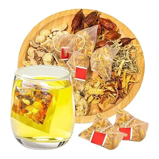 Chicory And Gardenia Tea, 30 Pcs Chicory, Gardenia, Chrysanthemum, Kudzu, Coix Seed, Lily, Mulberry Leaves, Licorice, 8 Ingredients Blend Formula Tea Supports Kidney & Liver Health (2pcs)