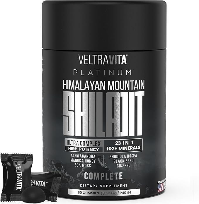 28000 mg, 23-in-1, Himalayan Shilajit for Men, Ashwagandha Gummies Platinum, Irish Sea Moss Gel, Black Seed Oil, Manuka Honey Medical Grade, Tongkat Ali, Rhodiola Rosea, No Sugar, Lab Test